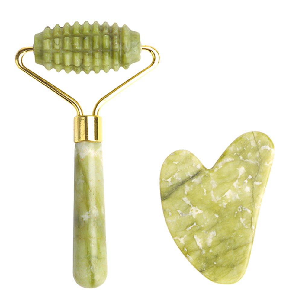 Green Hot Sales Jade Roller And Guasha Set-1