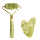 Green Hot Sales Jade Roller And Guasha Set-1